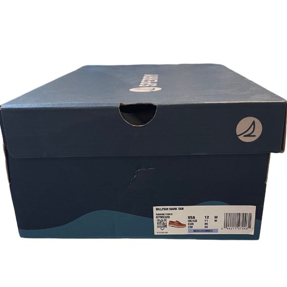 Men's Sperry Billfish 3-Eye Boat Shoe, Dark Tan, Size 12W, New in Box - Picture 9 of 11